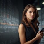 Leonardo_Lightning_XL_a_beautiful_business_lady_looking_at_the_0